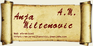 Anja Miltenović vizit kartica